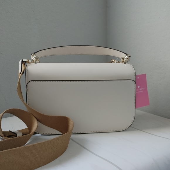 Kate Spade Audrey Smooth Leather Top Handle Flap Turnlock Crossbody Parchment. - Picture 3 of 6